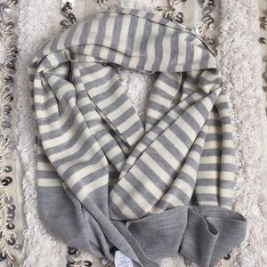 J CREW MERINO STRIPE SCRAF GREY